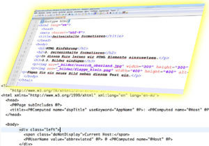 Webdesign: HTML Code in einem Code Editor heute und vor 15 Jahren